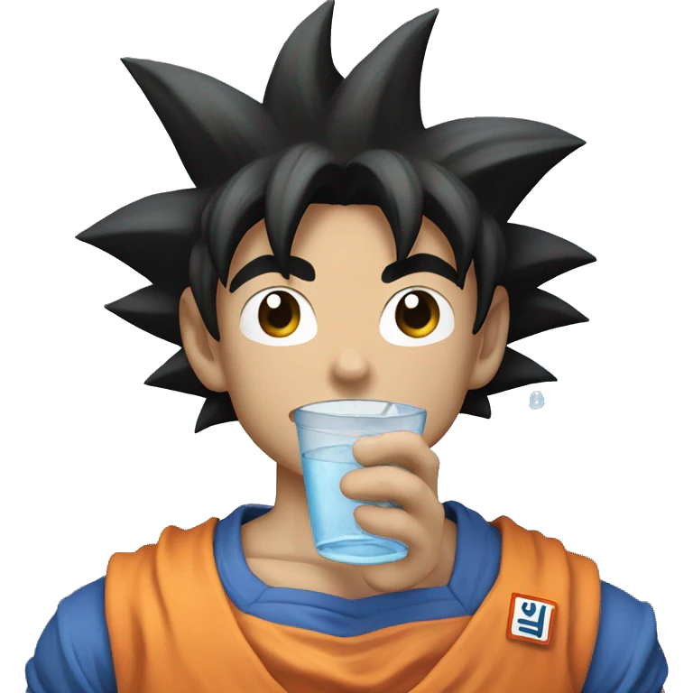 Goku with a cup of water emoji