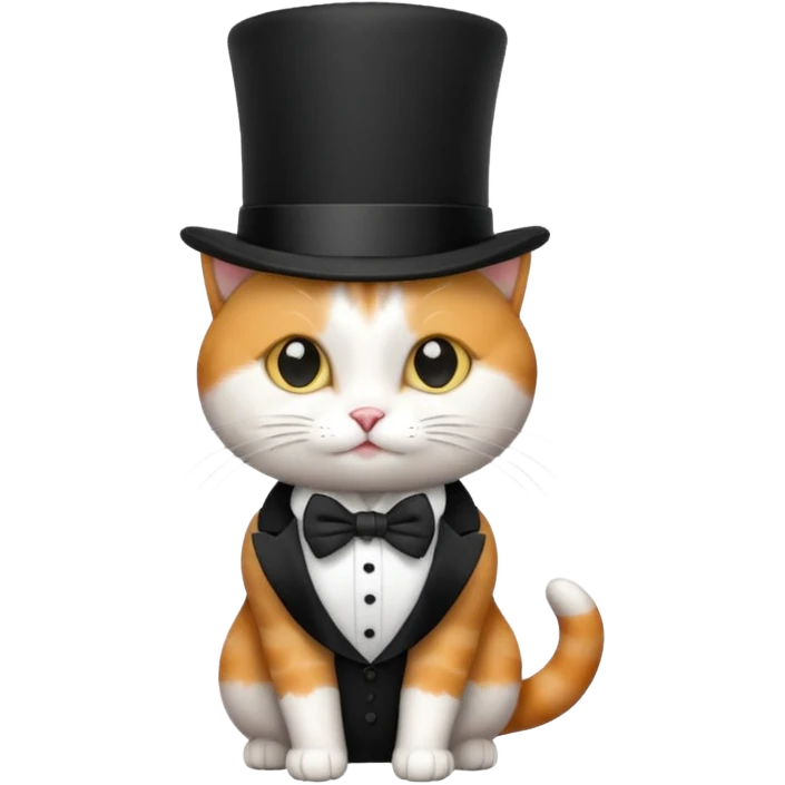 cat wearing a tophat emoji