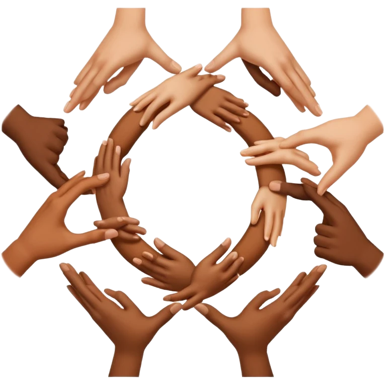 interconnected hands forming a circle, symbolizing unity and cooperation emoji