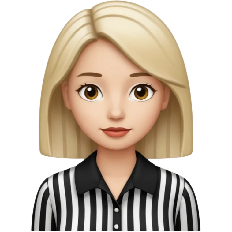woman with black Striped Shirt not a t shirt emoji