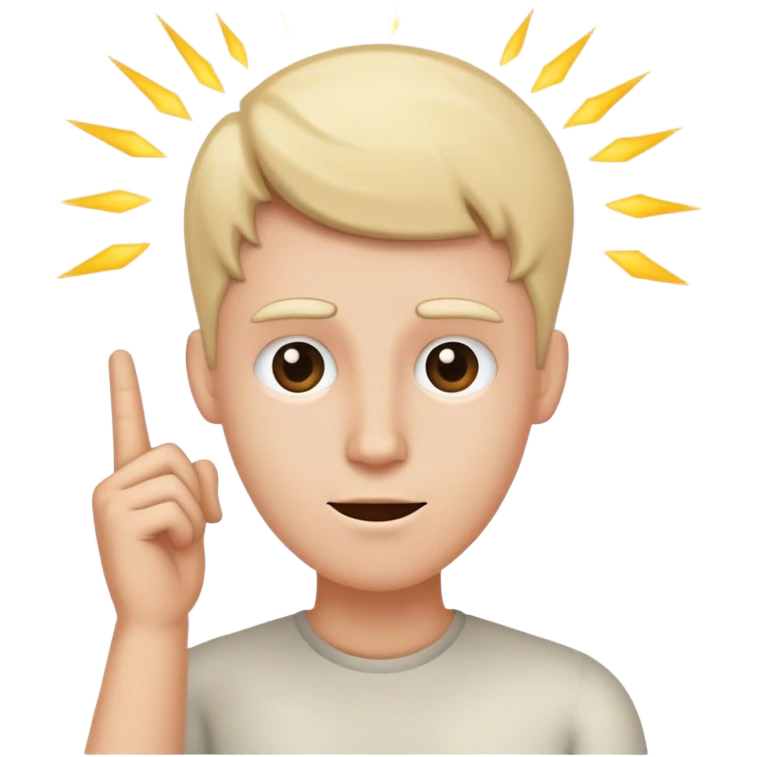 white person having an idea emoji