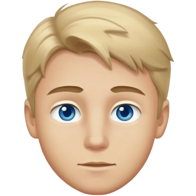 Caucasian boy with dirty blonde hair with blue eyes emoji