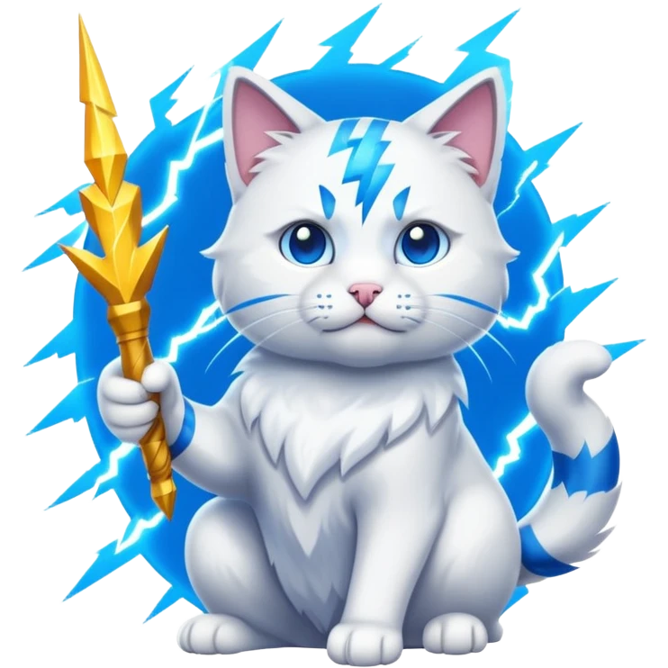 cat zeus holding lightning emoji