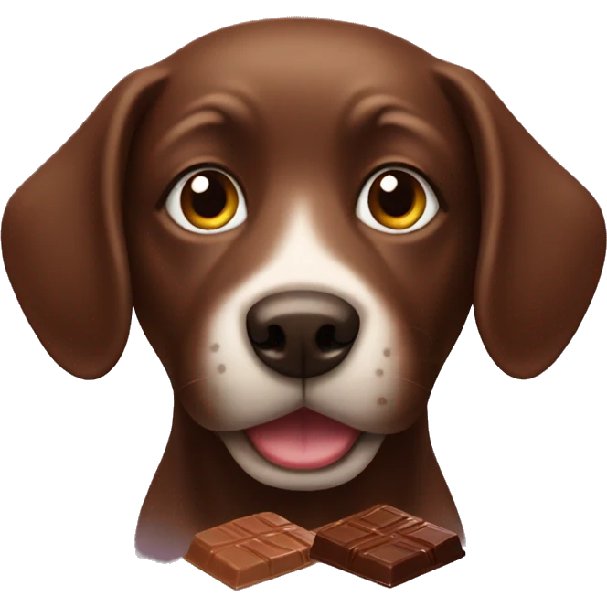 Dog with chocolate emoji