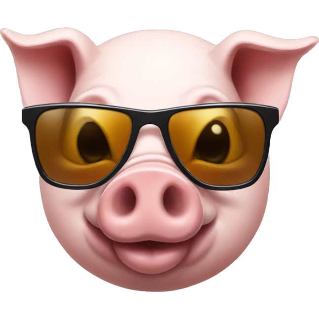 A pig with sunglasses  emoji