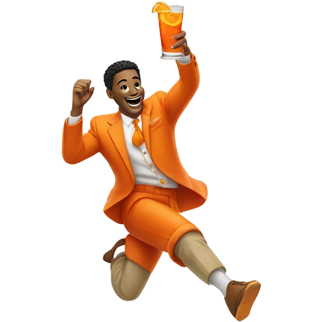 Jumping with aperol spritz  emoji