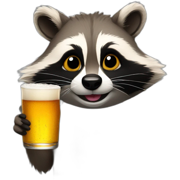 racoon drink beer emoji
