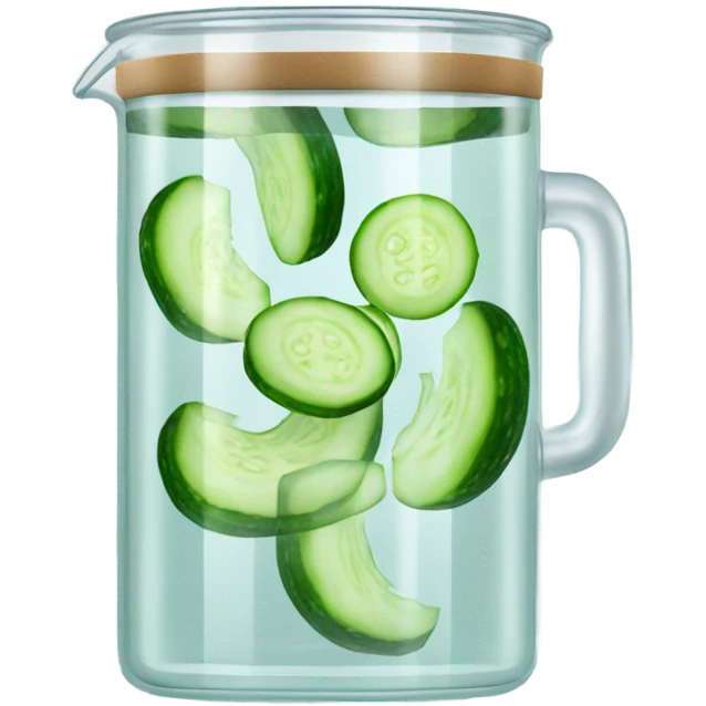 Cucumber detox water In a Transparent cylindrical flask emoji