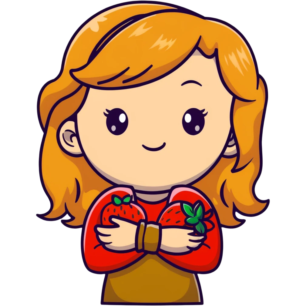 strawberry blonde girl with brown eyes shrugging emoji