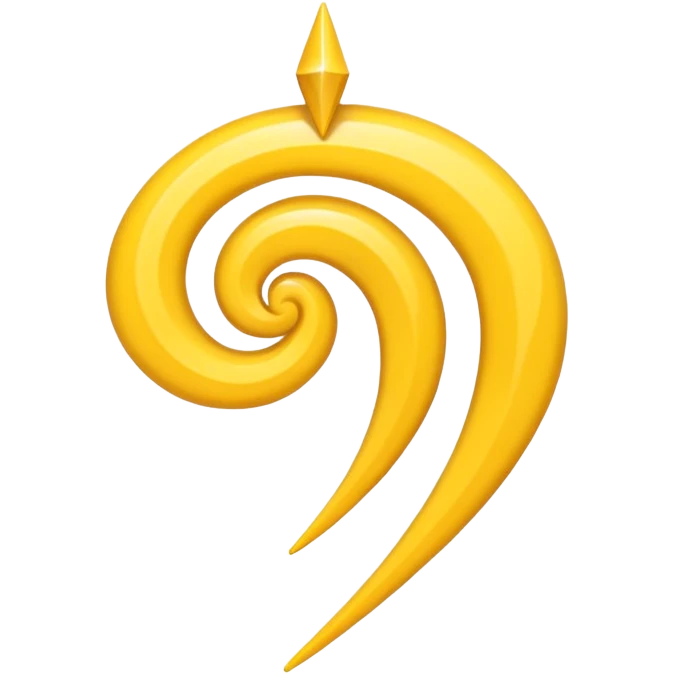 Thin Yellow swirl with 3 points emoji
