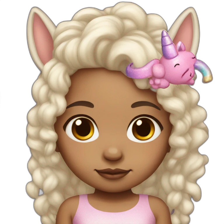 Light skin Newborn with unicorn headband emoji