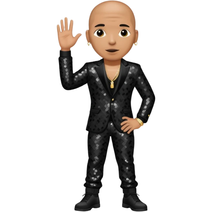 Pitbull, Rapper with black sequin outfit emoji