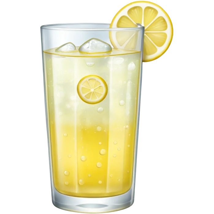 GLASS WITH LEMON FIZZ WATER WITHOUT STRAW emoji