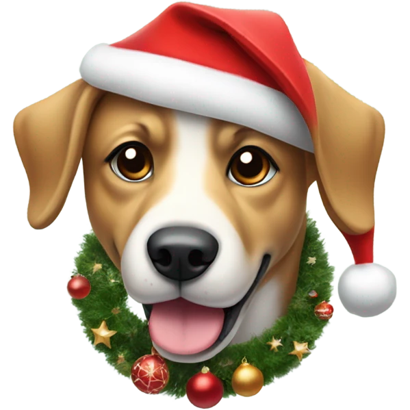 Christmas dog emoji