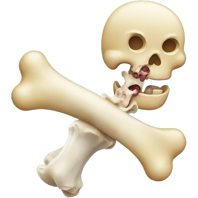 An emoji eating a bone emoji