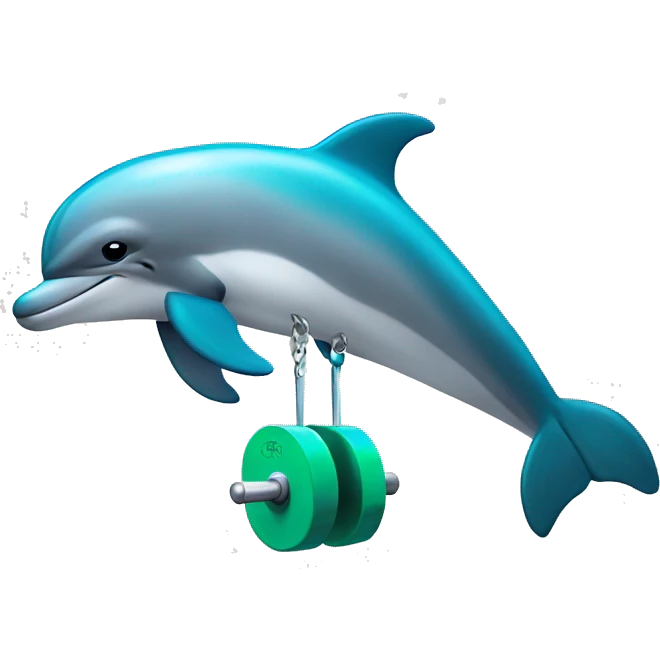 Dolphin with weights  emoji