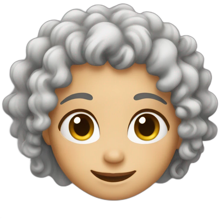 curly girl with a great smile emoji