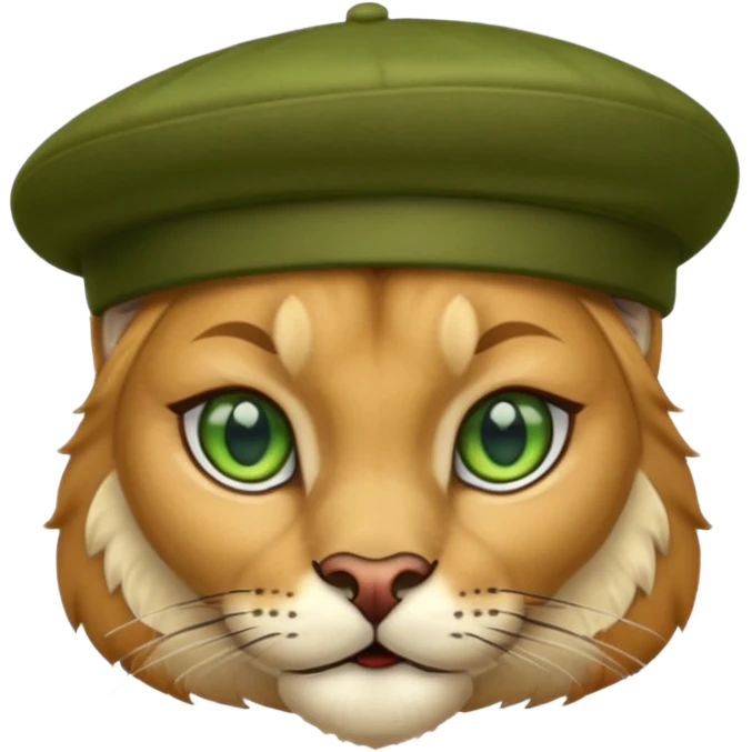 Cougar wearing a beret  emoji