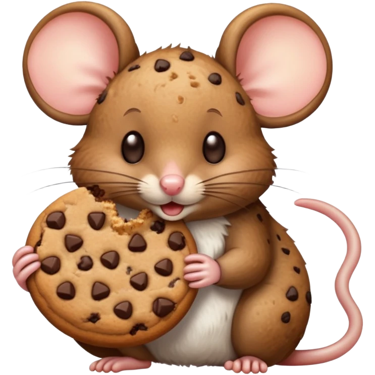 mouse eating a cookie emoji