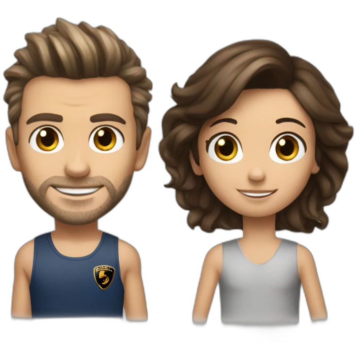 boy-with-a-hairstyle-like-David-Beckham, -brunette, -next-to-him-is-a-Lamborghini emoji