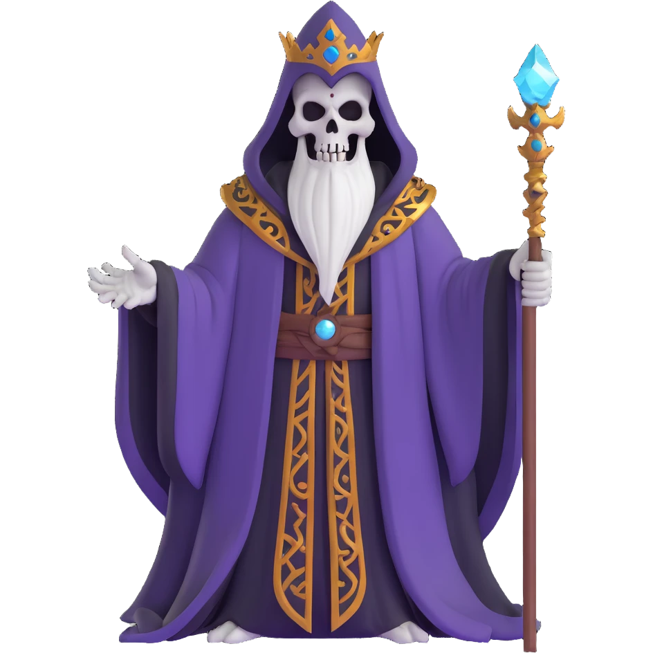 Ainz Ooal Gown undead lich with magical staff and ornate robe emoji