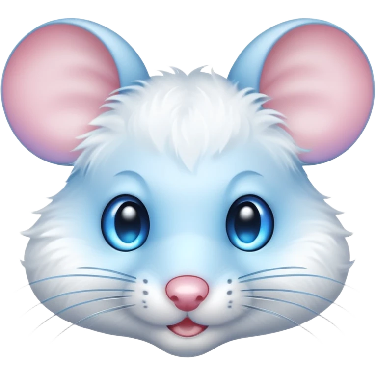 A mouse face with blue light behind it  emoji
