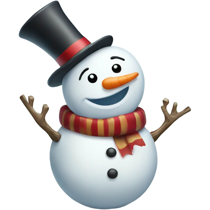 Snowman holding a present emoji