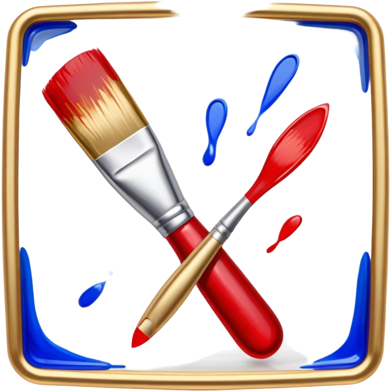 Glass painting icon, hand-painted vibrant patterns on a glass surface with visible bold brushstrokes, no liquid inside the glass object, bright colors like red, blue, and gold, visible fine paintbrush, minimalistic style, clean lines, transparent background. emoji