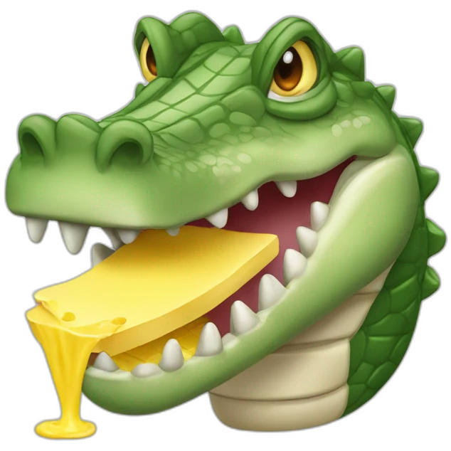 Crocodile qui mange un butter emoji