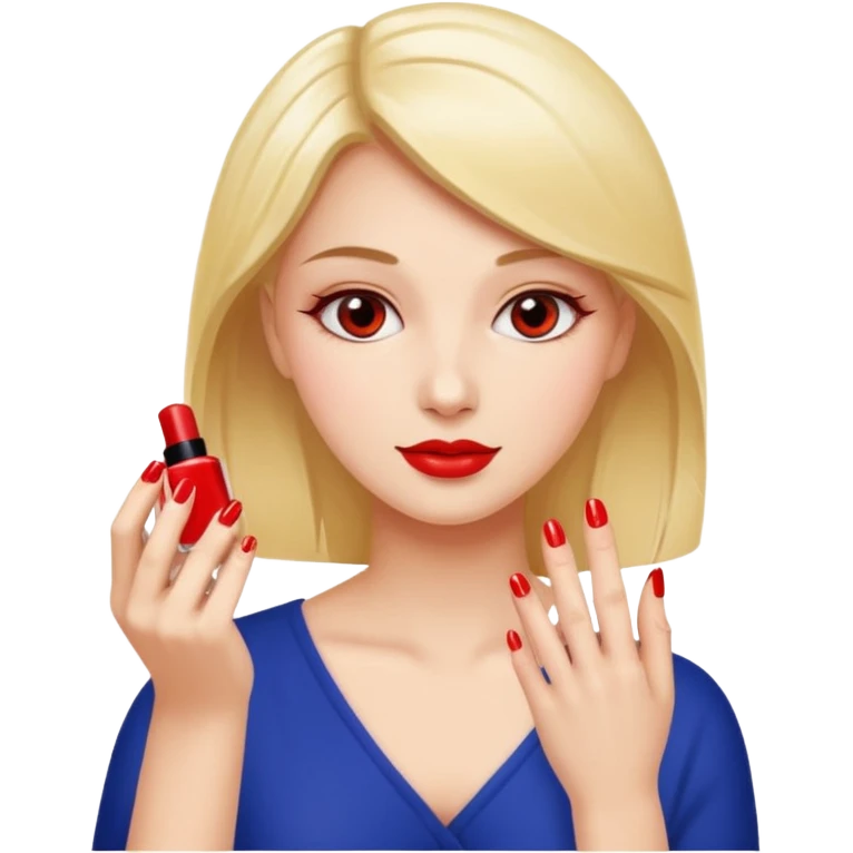Kırmızı oje süren bayan emoji