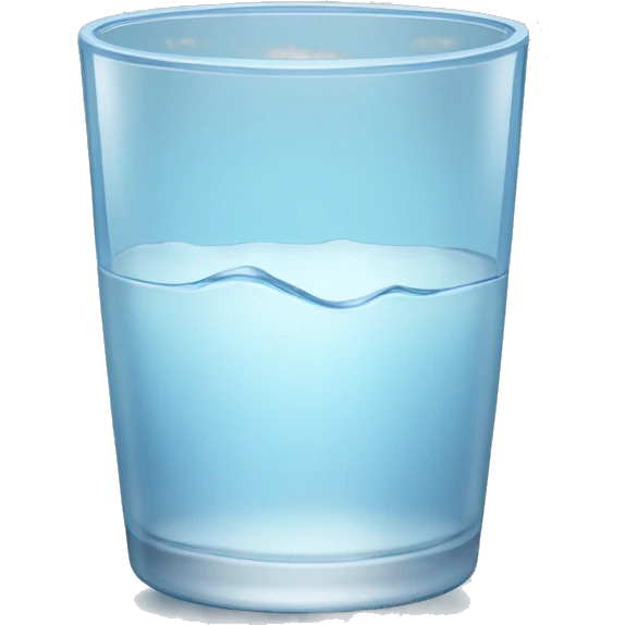 half empty glass of water, ios emoji
