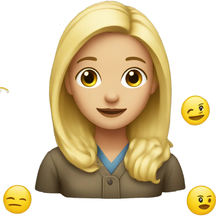 Studying blonde girl emoji