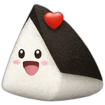 onigiri avec un coeur emoji