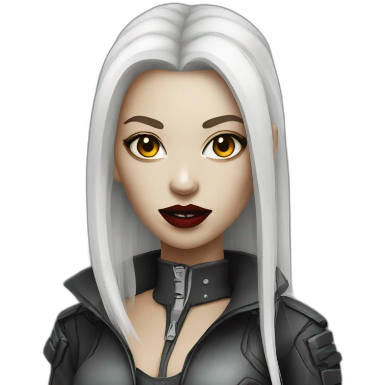 Cyberpunk vampire white female emoji