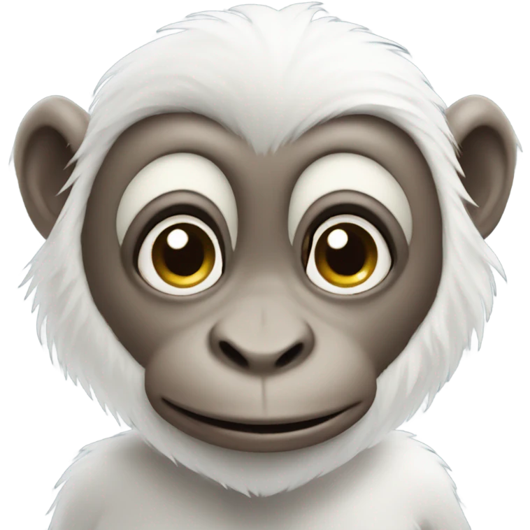 White CUTE  monkey emoji