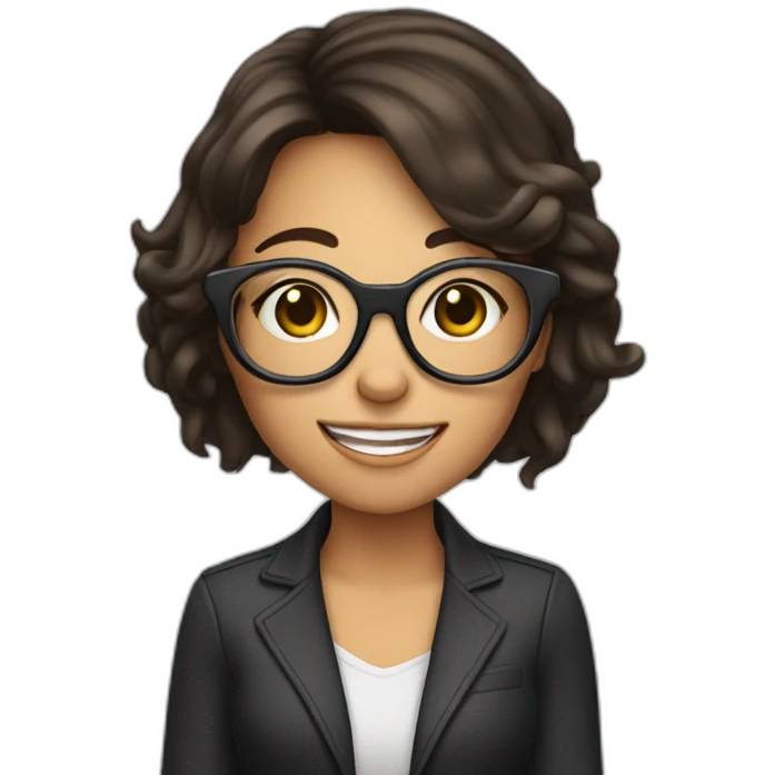 brunet girl in glasses sing at mic emoji