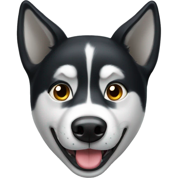 Black husky dog  emoji