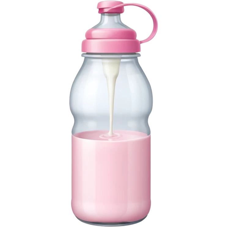 feeding bottle milk inside with pink lid emoji