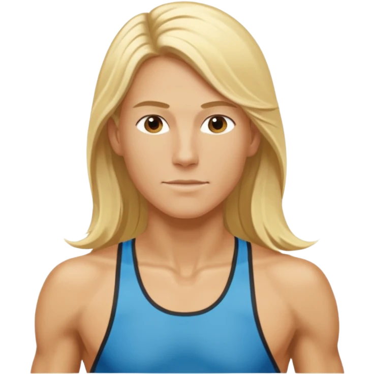 triathlete long blonde hair emoji