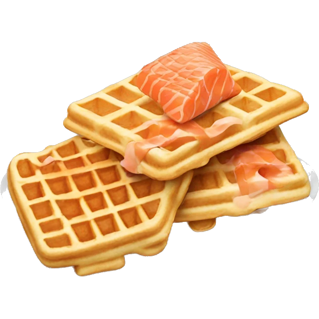 Waffles with salmon emoji