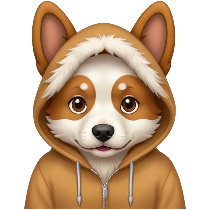 Dog wearing hoodie emoji