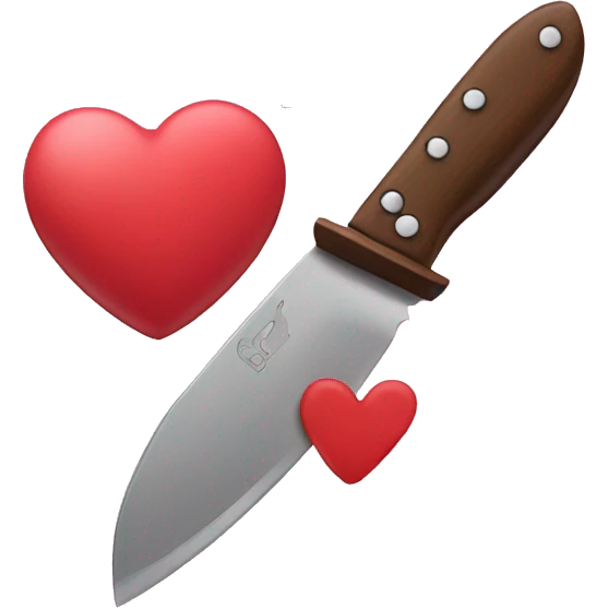 Knife and hearts emoji