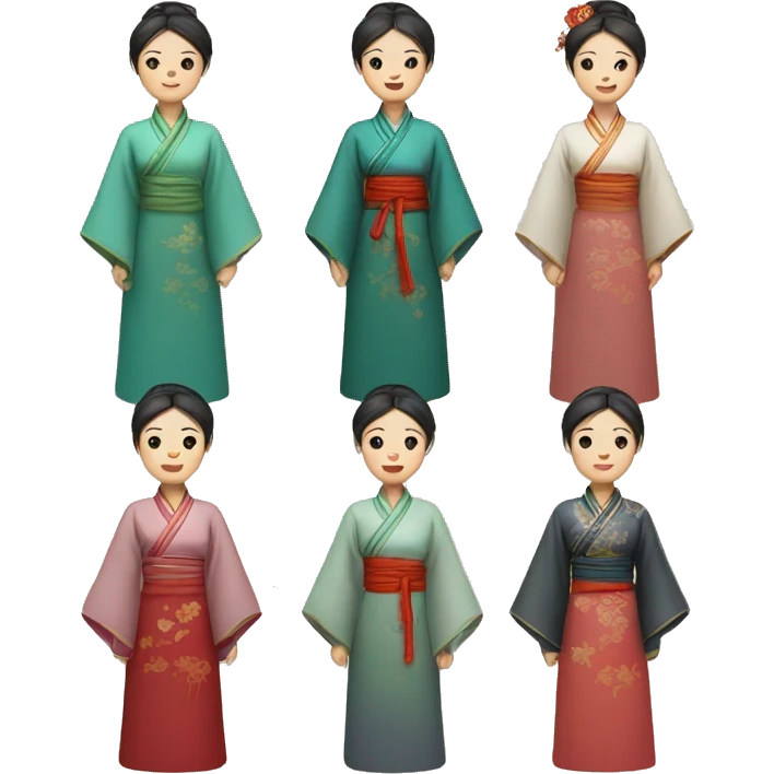 Chinese lady wear Chinese traditional clothes emoji