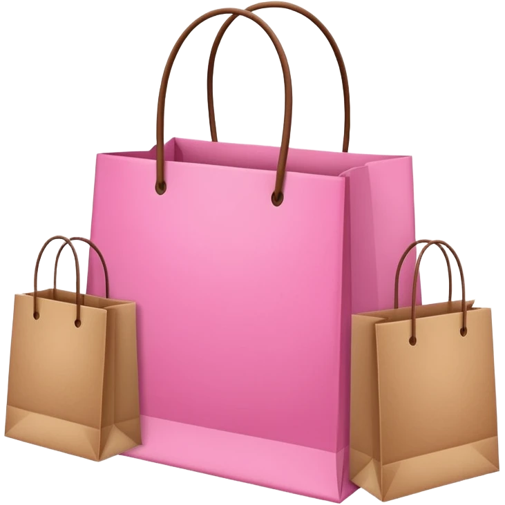 pink and brown shopping bags emoji