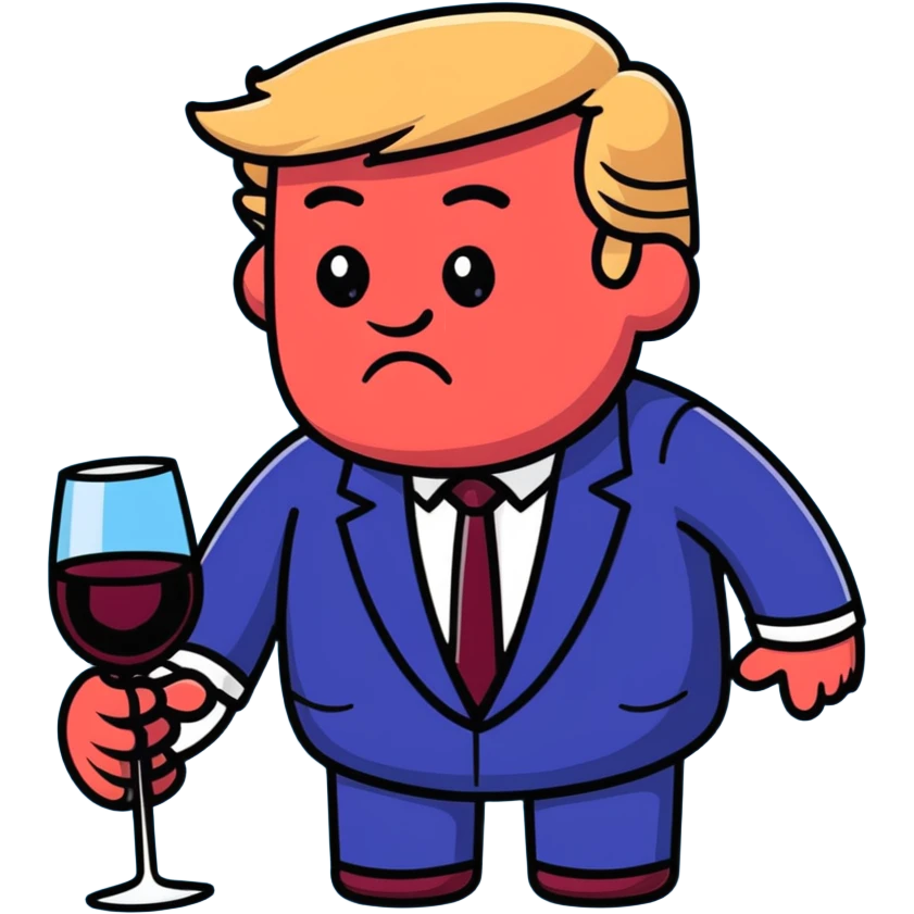 Trump drinking red wine  emoji