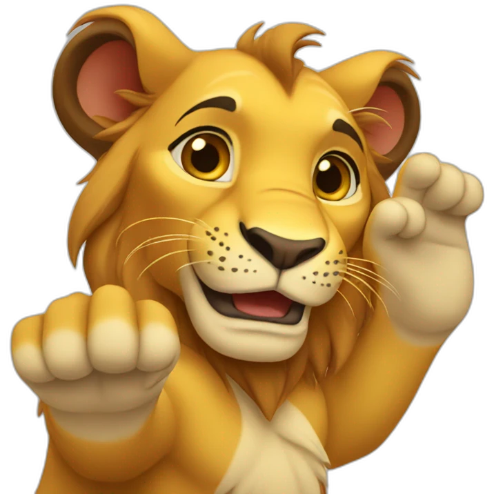 Simba waving emoji