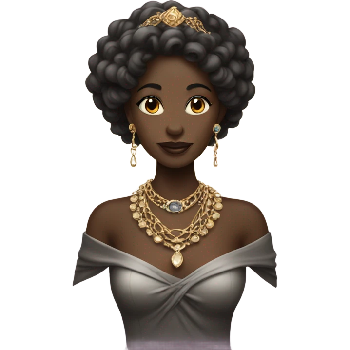 dark-skinned lady with jewelry emoji