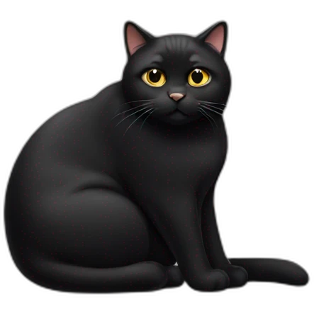 fat black cat emoji