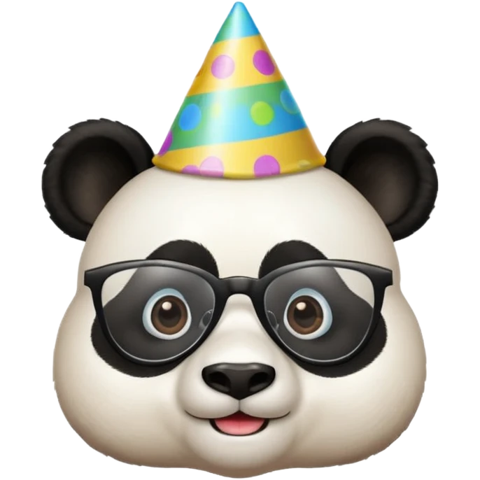 panda with party hats and opticals emoji