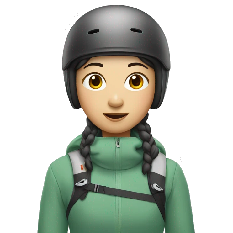 Asian girl skiing emoji